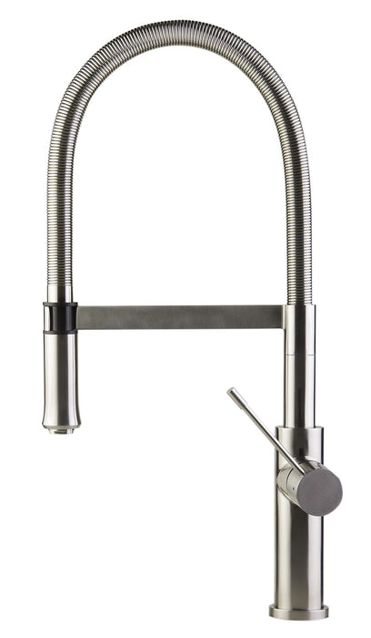 Brushed Gooseneck Single Hole Kitchen Faucet