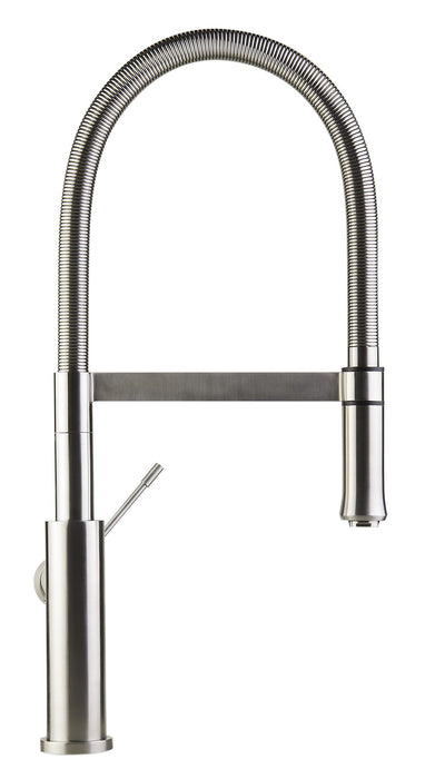 Brushed Gooseneck Single Hole Kitchen Faucet