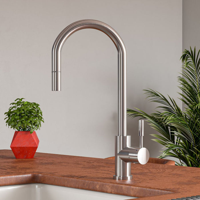 Single Hole Pull Down Stainless Steel Kitchen Faucet
