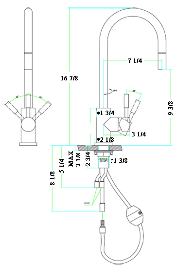 Single Hole Pull Down Stainless Steel Kitchen Faucet