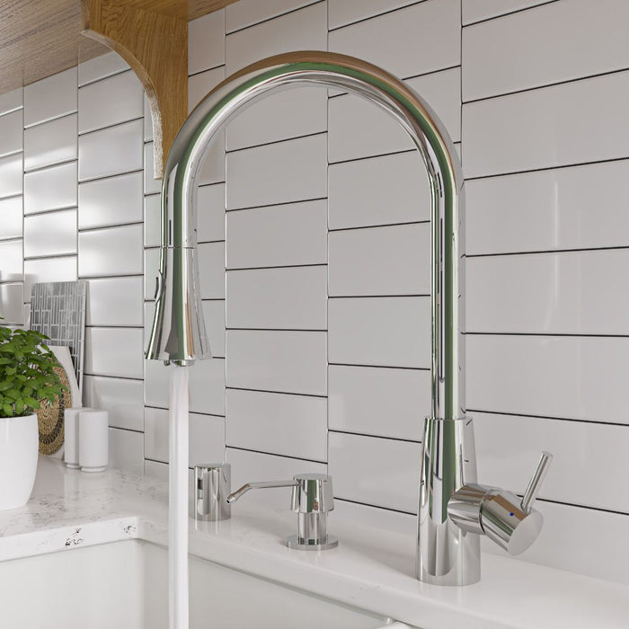 Solid Stainless Steel Two Mode Pull Down Kitchen Faucet