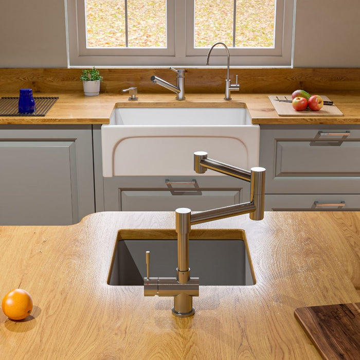 Modern Solid Stainless Steel Retractable Kitchen Faucet