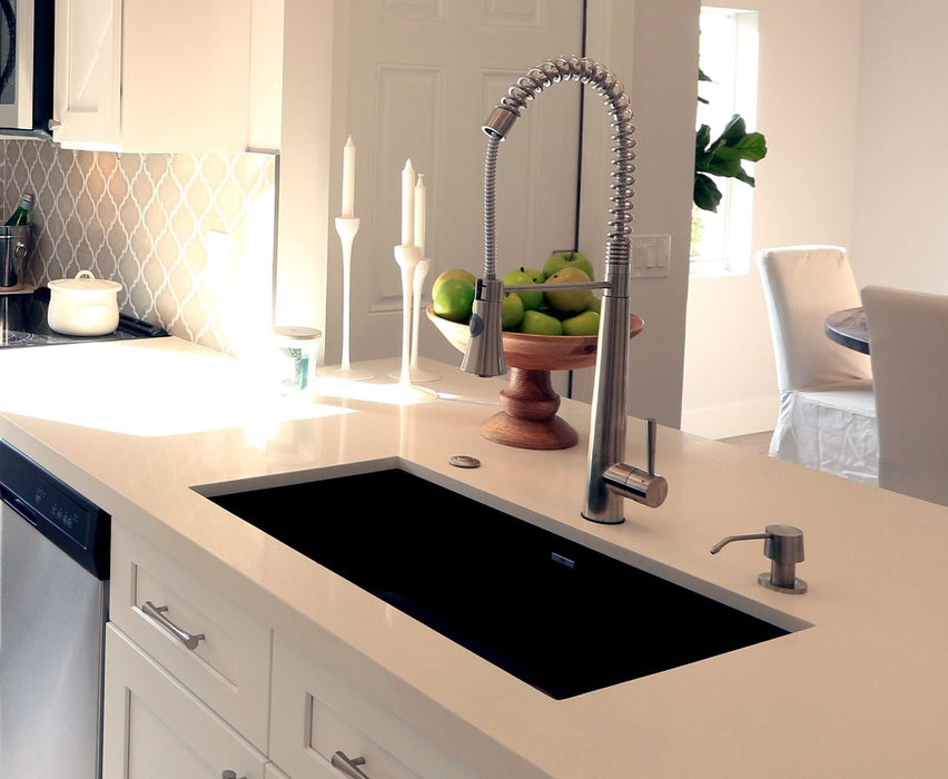 Solid Stainless Steel Commercial Spring Kitchen Faucet