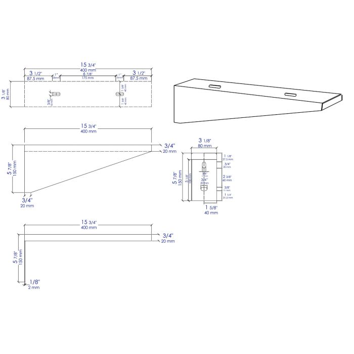 Brackets for Concrete Sink ABCO40R and ABCO48R