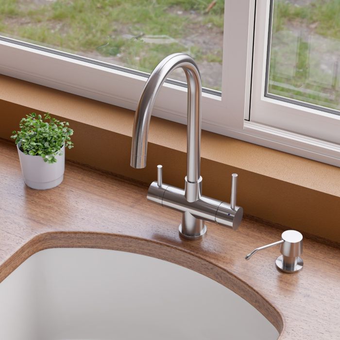 Solid Stainless Steel Single Hole Soap Dispenser Pump