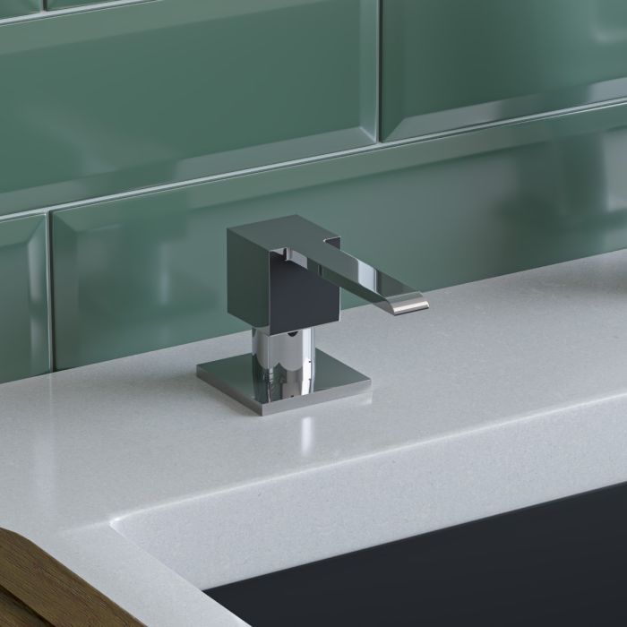 Ultra Modern Square Solid Stainless Steel Soap Dispenser