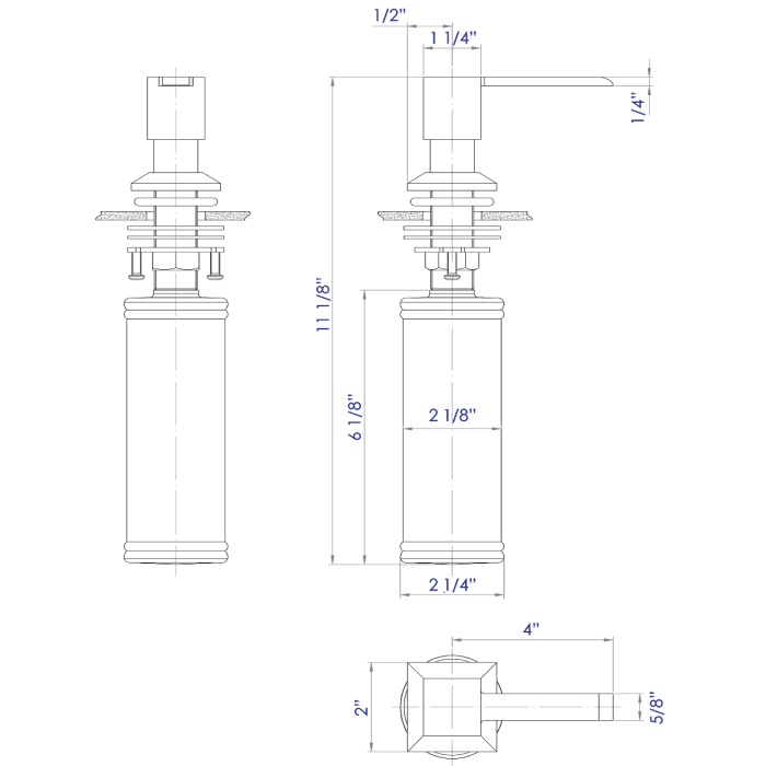 Ultra Modern Square Solid Stainless Steel Soap Dispenser