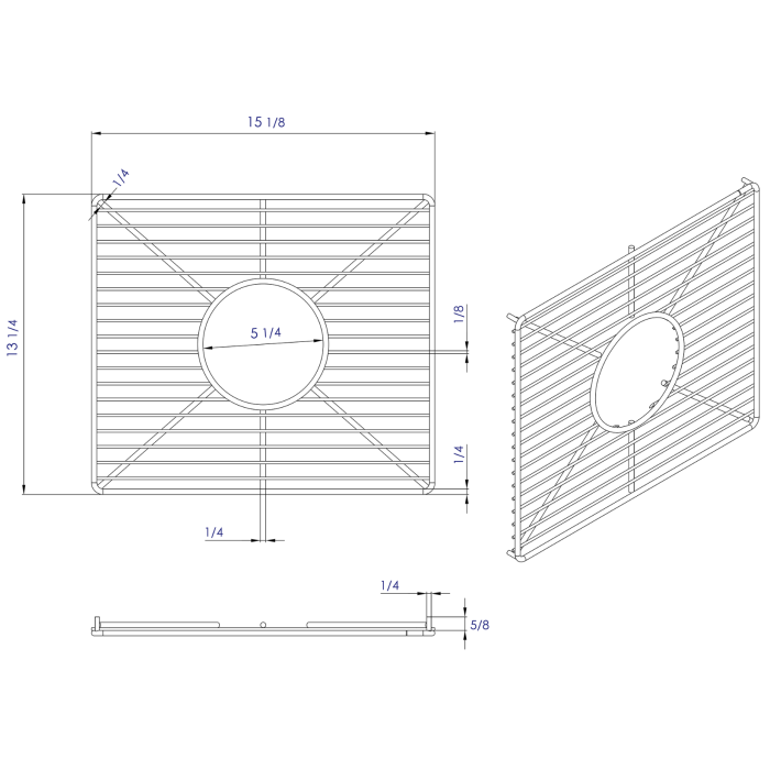 Stainless Steel Kitchen Sink Grid For Large Side of AB3618DB, AB3618ARCH