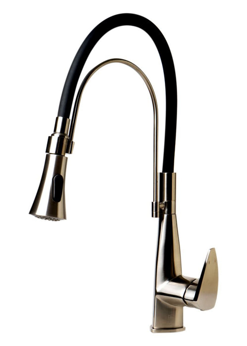 Kitchen Faucet with Black Rubber Stem