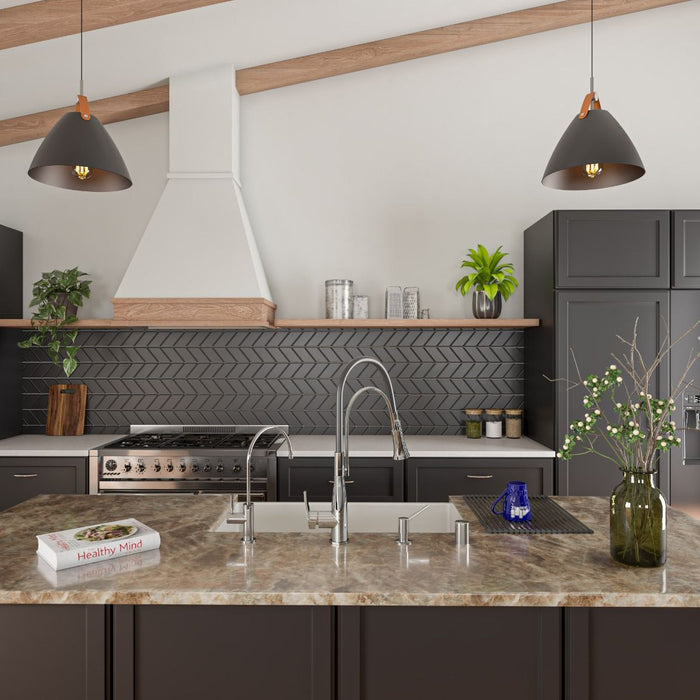 Kitchen Faucet with Black Rubber Stem