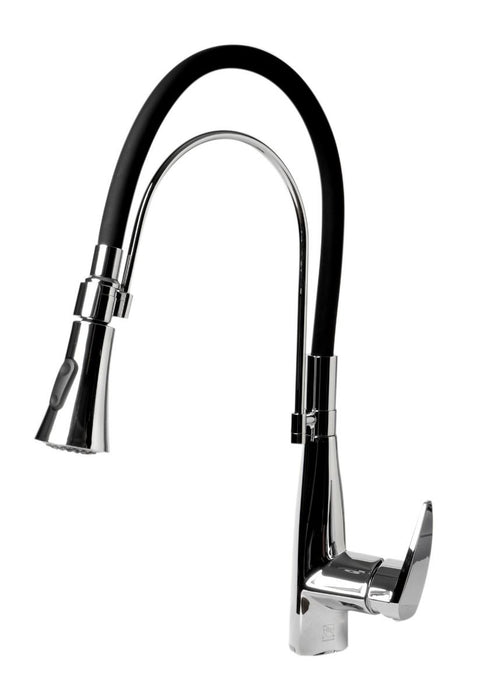Kitchen Faucet with Black Rubber Stem