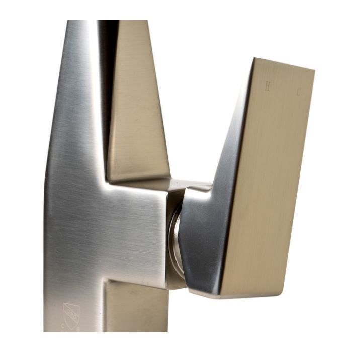 Square Kitchen Faucet with Black Rubber Stem