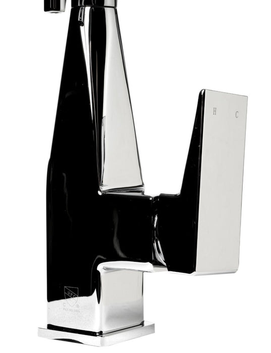 Square Kitchen Faucet with Black Rubber Stem