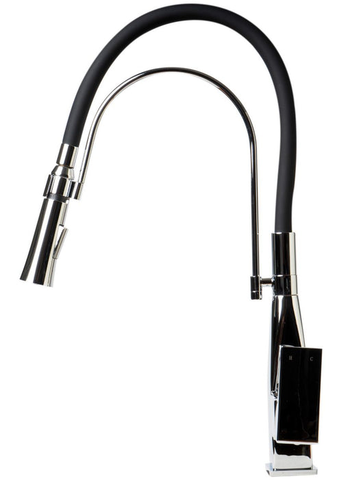 Square Kitchen Faucet with Black Rubber Stem