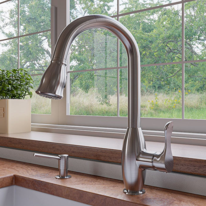Traditional Gooseneck Pull Down Kitchen Faucet