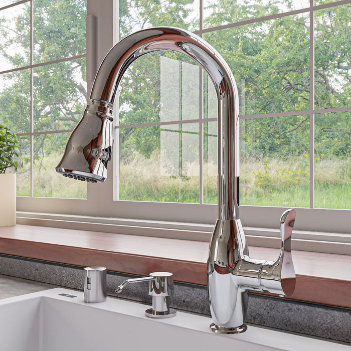 Traditional Gooseneck Pull Down Kitchen Faucet