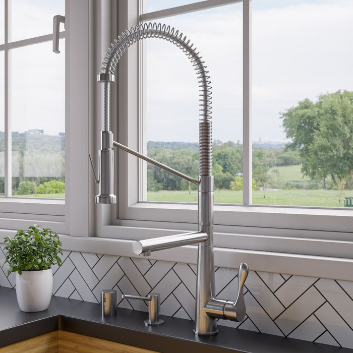 Double Spout Commercial Spring Kitchen Faucet