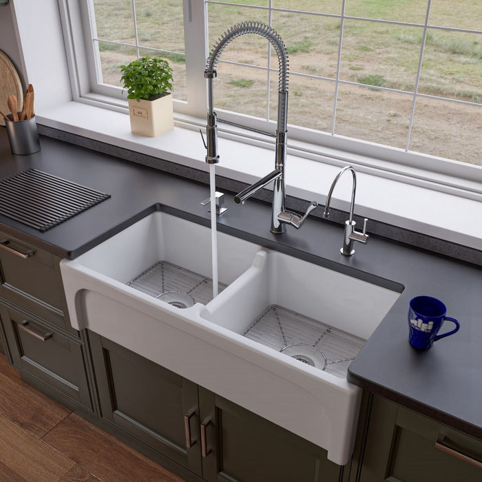 Double Spout Commercial Spring Kitchen Faucet