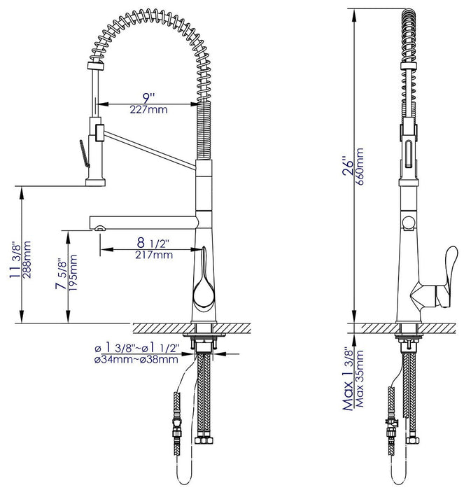 Double Spout Commercial Spring Kitchen Faucet