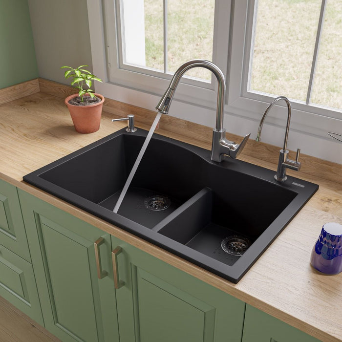 Square Gooseneck Pull Down Kitchen Faucet