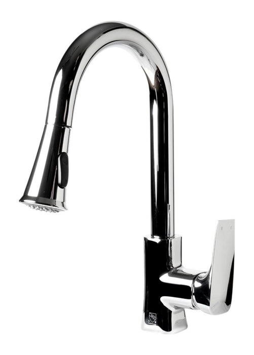 Square Gooseneck Pull Down Kitchen Faucet