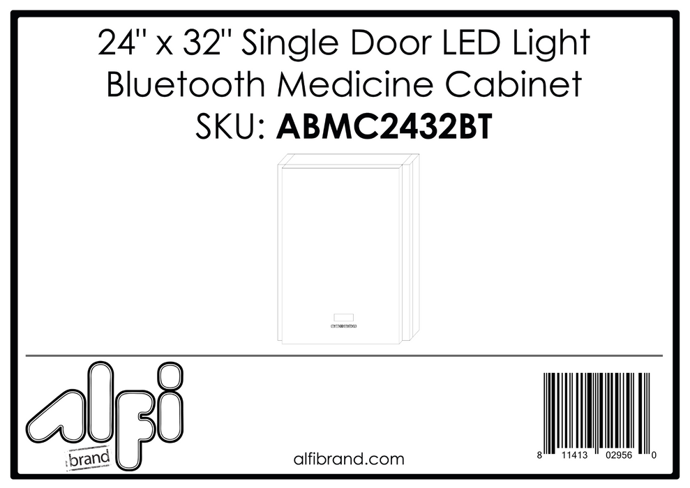 Single Door LED Light Bluetooth Medicine Cabinet