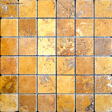 Gold Tumbled 2 X2 - Bravo Tile