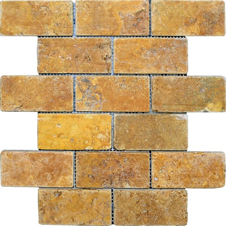 Gold Tumbled 2 X4 - Bravo Tile