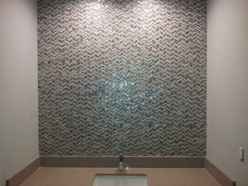 Black Sand Beach Chevron Mosaic - Unique Design Solutions