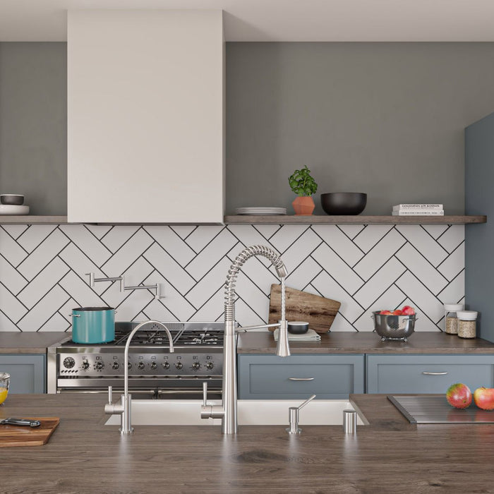 Solid Stainless Steel Commercial Spring Kitchen Faucet