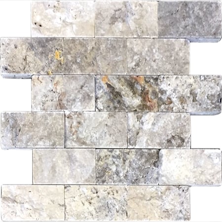 Silver 2 X4 Split Face - Bravo Tile