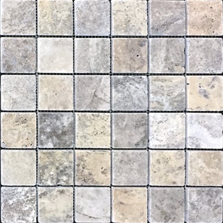 Silver Tumbled 2 X2 - Bravo Tile