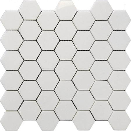 Thassos White 2x2 Hexagon Mosaic - Bravo Tile