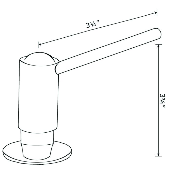 Whitehaus  Bathroom / Kitchen Solid Brass Soap / Lotion Dispenser