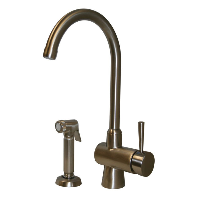 Whitehaus Goose Neck Swivel Kitchen Faucet & Side Spray