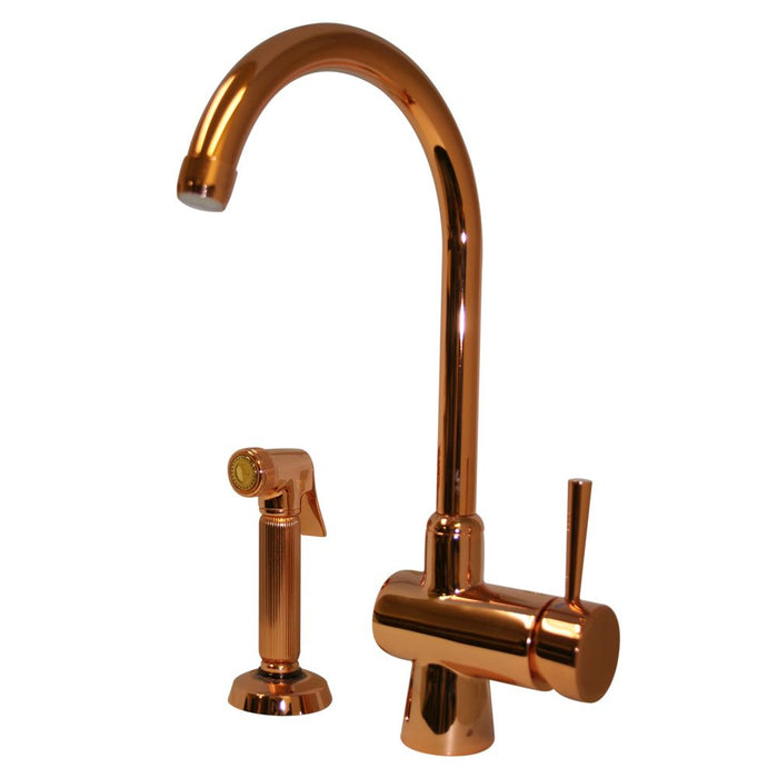 Whitehaus Goose Neck Swivel Kitchen Faucet & Side Spray