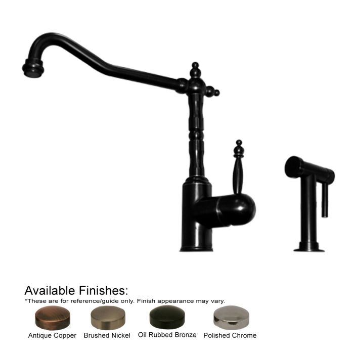 Whitehaus Kitchen Faucet With Traditional Swivel Spout