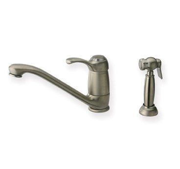 Whitehaus  Single Lever Straight Deck Mount Faucet with Side Spray