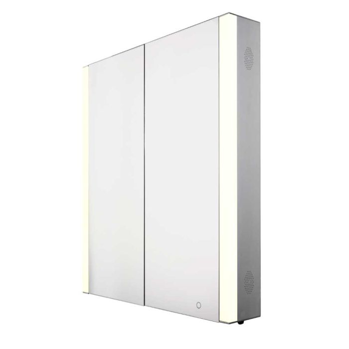 Whitehaus  Musichaus Double Door Medicine Cabinet in Aluminum