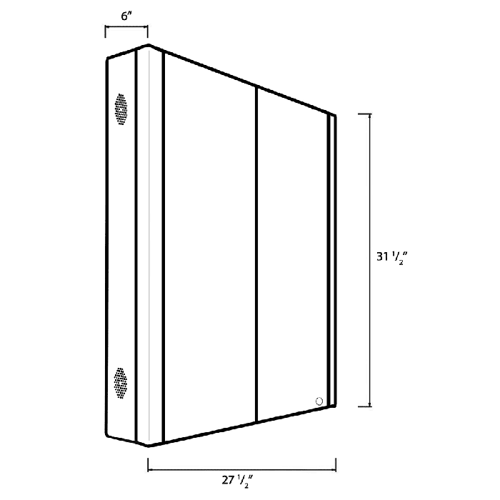 Whitehaus  Musichaus Double Door Medicine Cabinet in Aluminum
