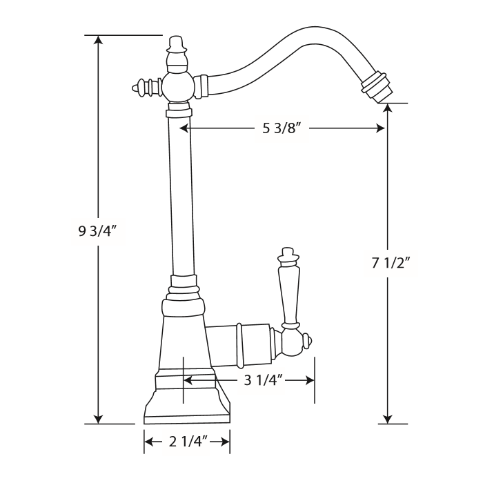 Whitehaus Point of Use Cold Water Faucet with Traditional Spout