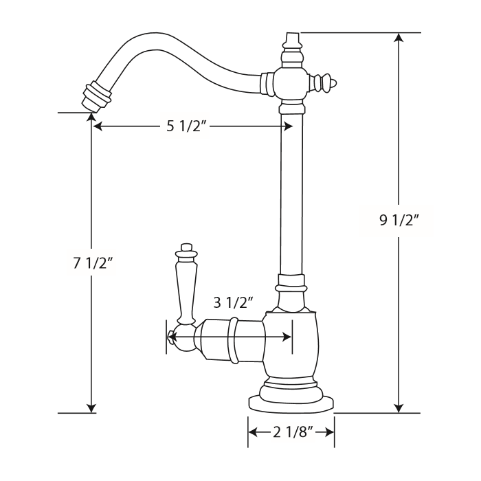 Whitehaus Point of Use Instant Hot Water Faucet with Traditional Spout