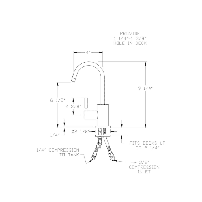 Whitehaus  Deck Mount Modern Kitchen Instant Hot Water Dispenser