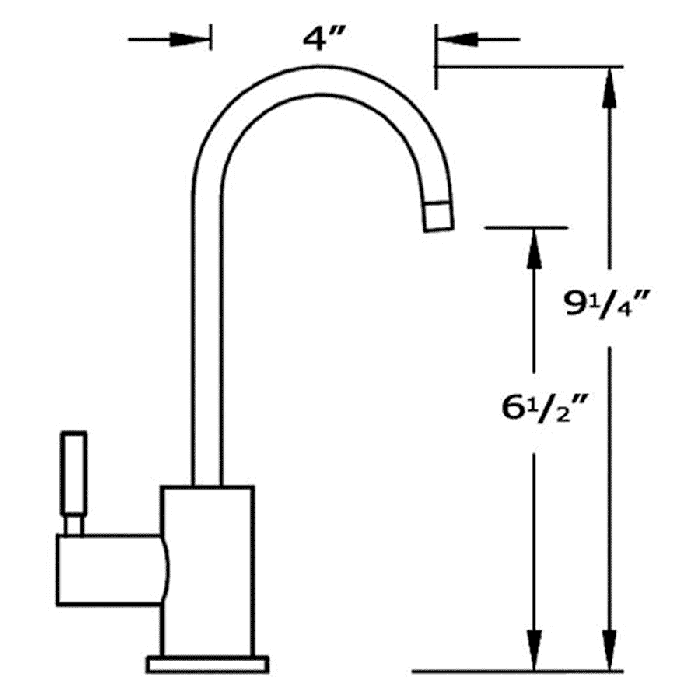 Whitehaus Stainless Steel Modern Kitchen Hot Water Dispenser