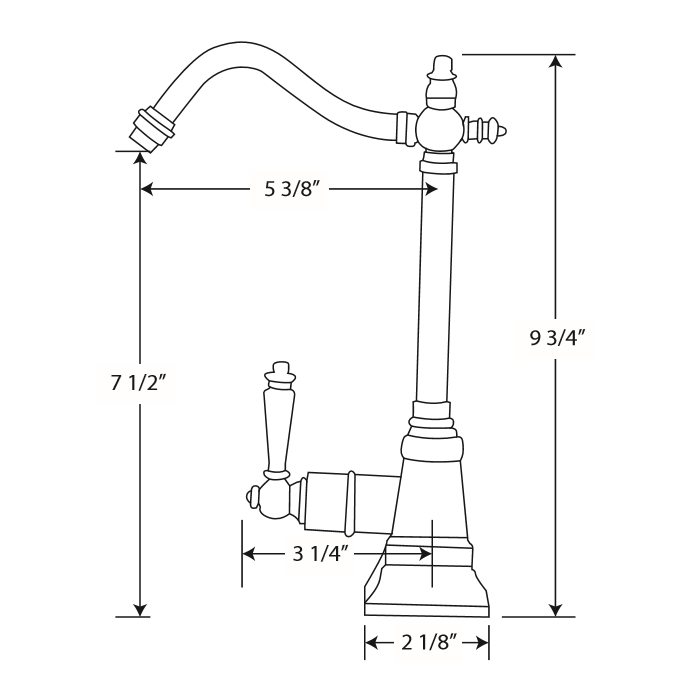 Whitehaus  Point of Use Instant Hot Water Faucet with Self Closing Handle