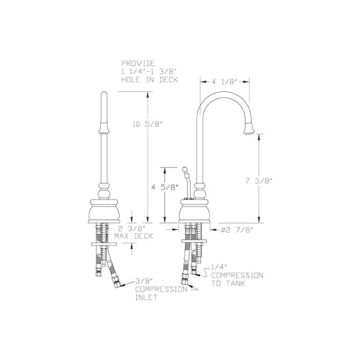 Whitehaus Deck Mount Traditional Kitchen Hot Water Dispenser
