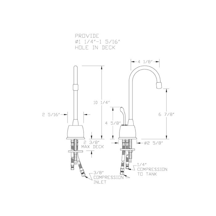Whitehaus Deck Mount Traditional Kitchen Hot Water Dispenser