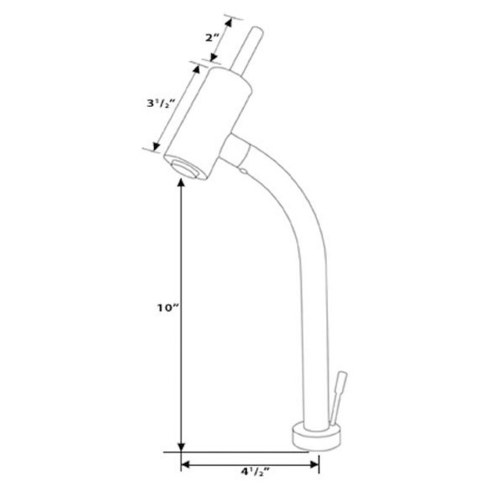 Whitehaus Polished Chrome Wall Mount Laundry Faucet with Extended Swivel Spout