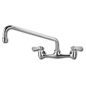 Whitehaus  Widespread Chrome Finish Wall Mount Brass Kitchen Faucet