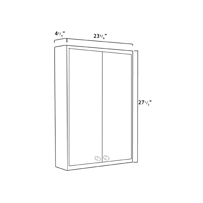 Whitehaus Double Door Medicine Cabinet with Double Mirrored Walls